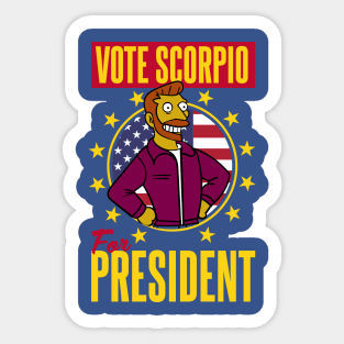 Vote Scorpio for President Globex Corporation Sticker